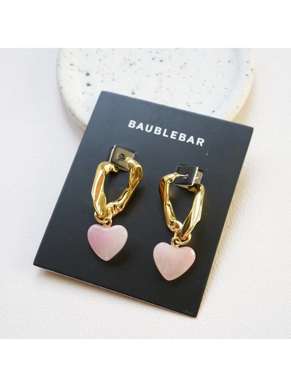 BaubleBar Heart Curb Chain Drop Earrings